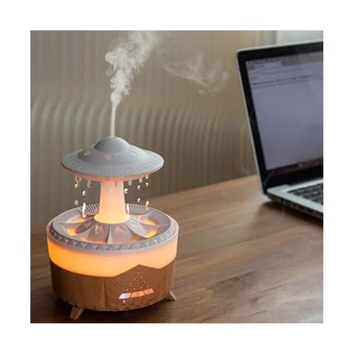 Aromaterápiás párásító és diffúzor LED lámpával - UFO Raindrop