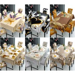   1 db asztalterítő 6 db székhuzattal - több színben/Gyönyörű mintákkal