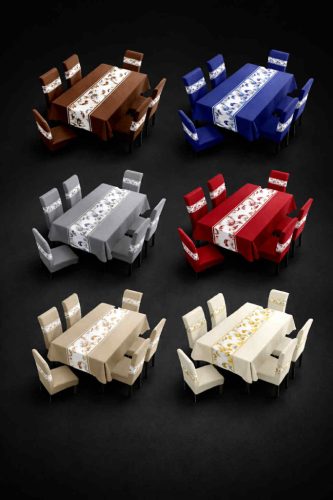 1 db asztalterítő 6 db szék huzattal - több színben