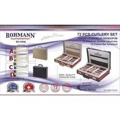 Bohmann evőeszköz készlet bőröndben, 72 darabos