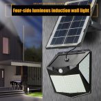   240 LED-es napelemes napfény vízálló mozgásérzékelő fali lámpa