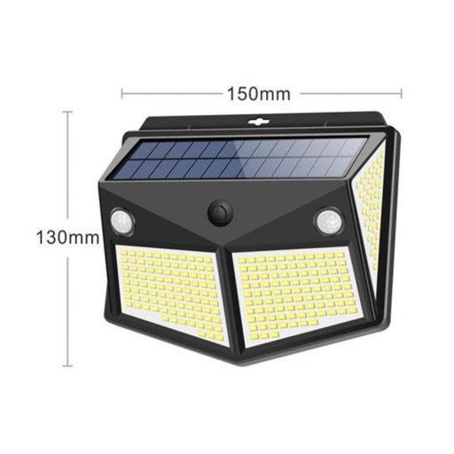 240 LED-es napelemes napfény vízálló mozgásérzékelő fali lámpa