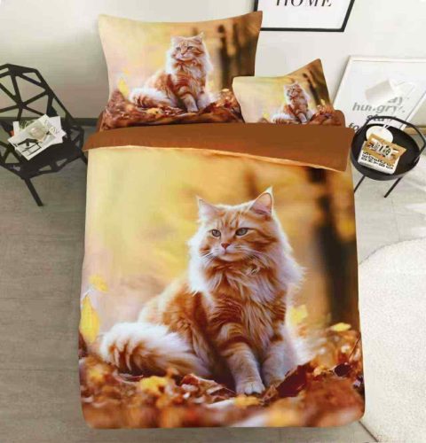 3 RÉSZES 3D ÁGYNEMŰHUZAT VÖRÖS CICA