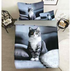 3 RÉSZES 3D ÁGYNEMŰHUZAT SZÜRKE CICA