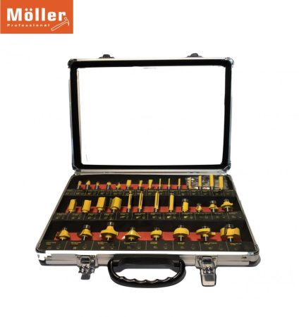 Möller /Flnke  35 részes horonymaró készlet - fém kofferben