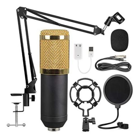 Stúdió mikrofonkészlet szűrővel- kondenzátor mikrofon