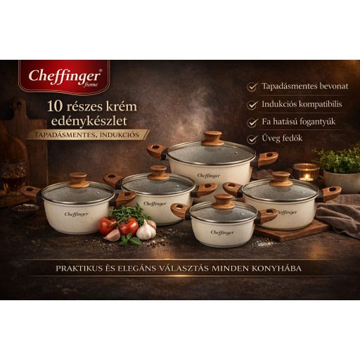 Cheffinger 10 részes edénykészlet/ bézs