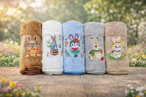 Húsvéti nyuszis törölköző 5 db / csomag