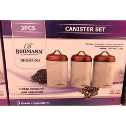   BOHMANN BHG 01-382 I-Rose Line Collection tároló szett, kávé, tea és cukor számára, 3 db