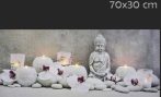 7LEDes világító falikép Buddha+orchidea 70x30cm