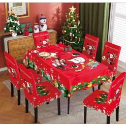   Karácsonyi  asztalterítő szett / 1 db asztal terítő + 6 db székhuzat / Mikulás III