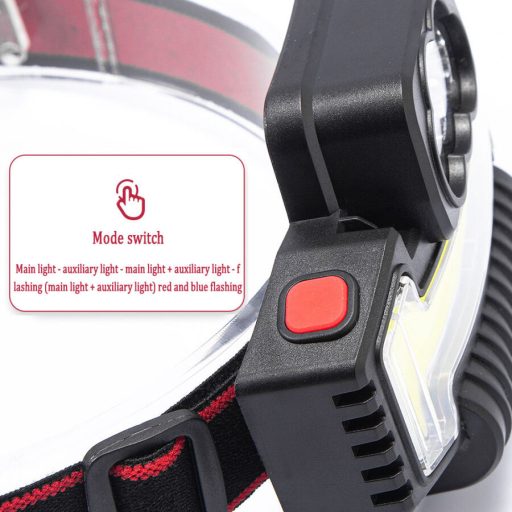 5LED+COB fejlámpa USB újratölthető 5 üzemmódú vízálló W685-5