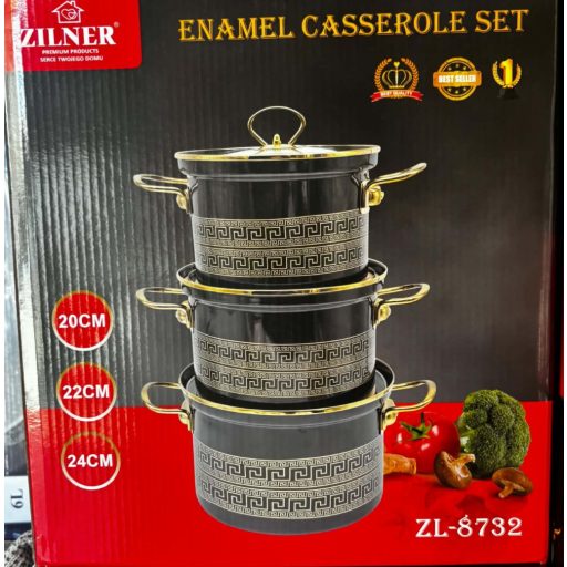 Stílusos és praktikus ZILNER ZL-8732 zománcozott edénykészlet