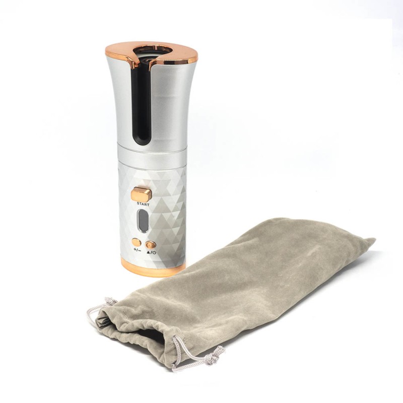 Image of Vezeték nélküli, automata hajgöndörítő / beépített telefontöltővel