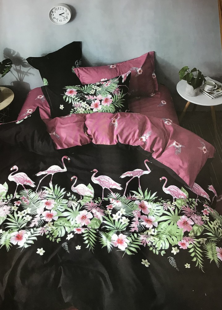 Image of 7 Részes Ágynemű Garnitúra Flamingó - Black