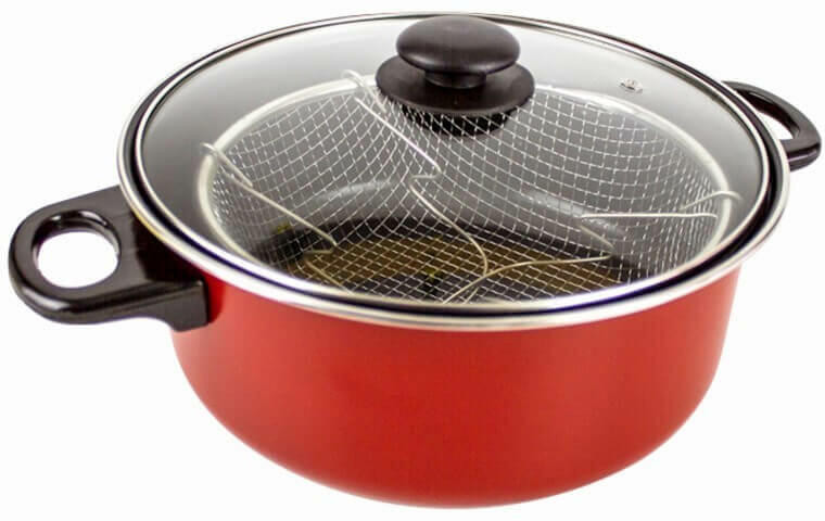Image of BOHMANN tapadásmentes bevonatú Olajsütő edény fedővel es szűrővel 24cm