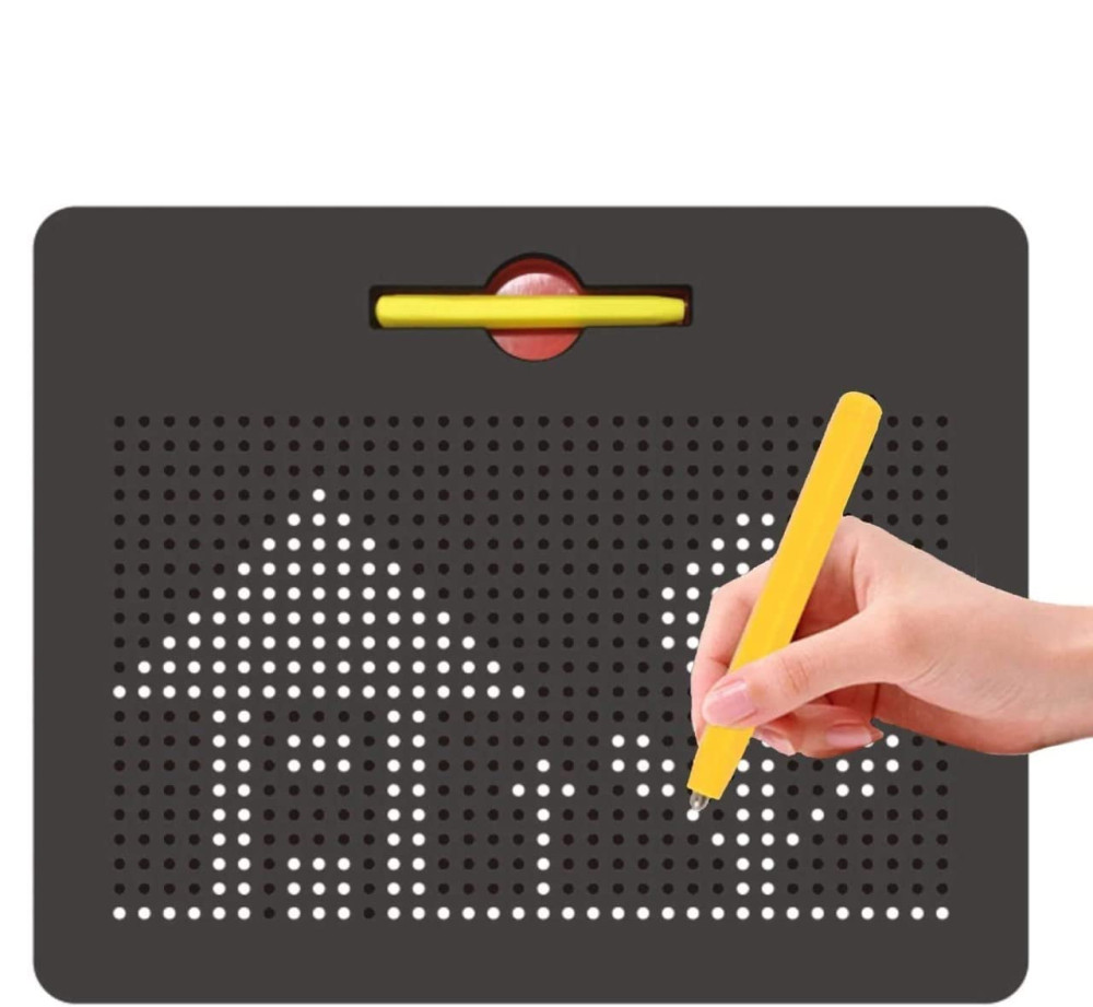 Image of Készségfejlesztő mágneses rajztábla készlet – 380 mágneses golyóval, mintákkal és ceruzával