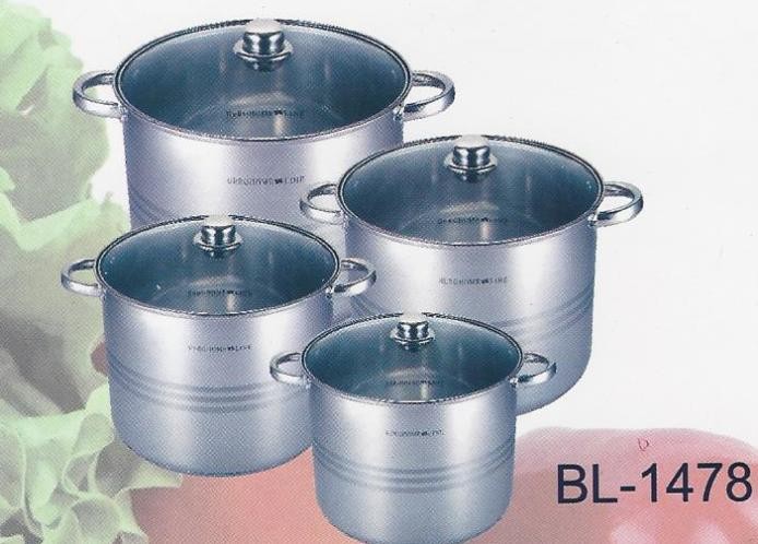 Image of Berghome nemesacél magasfalú edénykészlet, 8 részes (BL-1477)