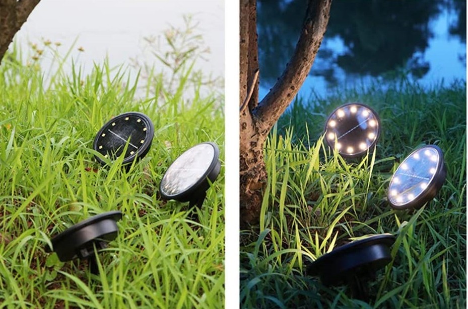 Image of Napelemes süllyeszthető, szolár lámpa 10 ledes/ 180 fokban forgatható 4 db/ csomag