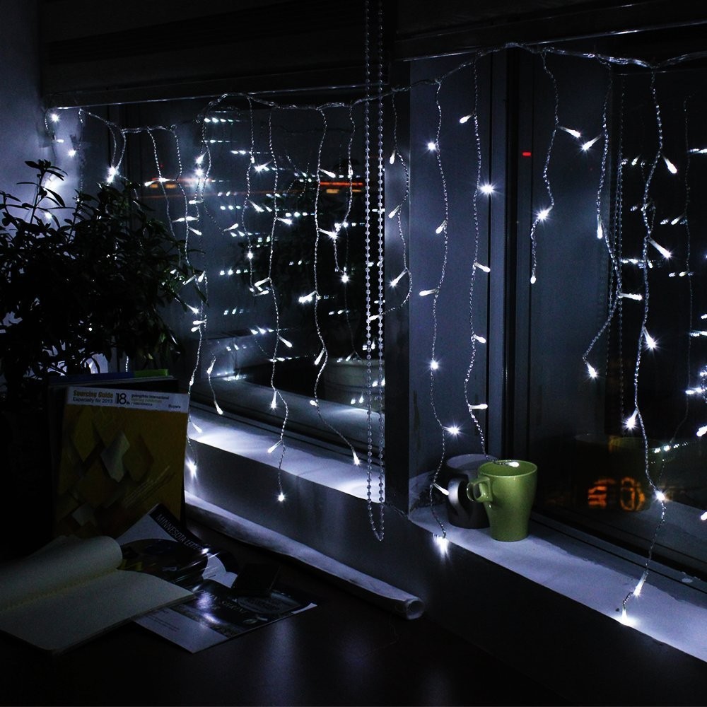 360 Fehér Led Jégcsap Fényfüzér 8 Funkciós Adapterrel 360 Fehér Led Jégcsap Fényfüzér 8 Funkciós Adapterrel