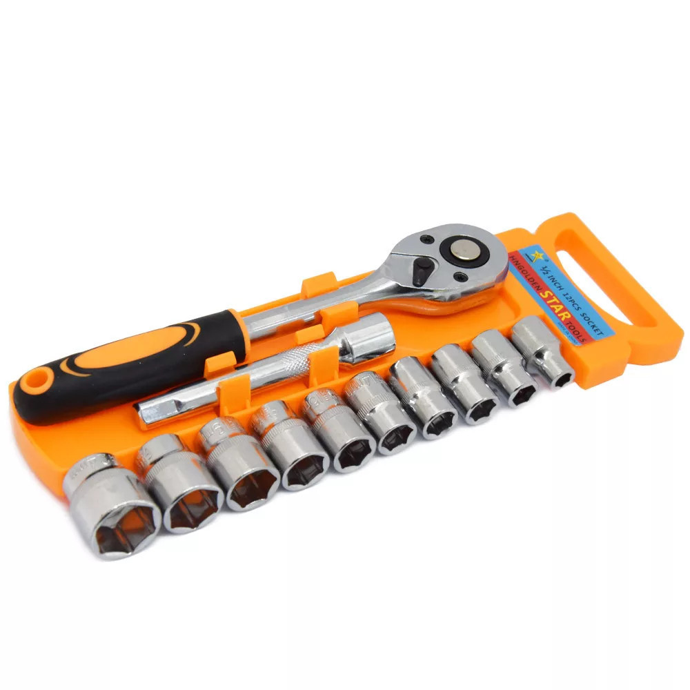 Image of 12 darabos 1/2 colos dugókulcskészlet racsnis kulccsal