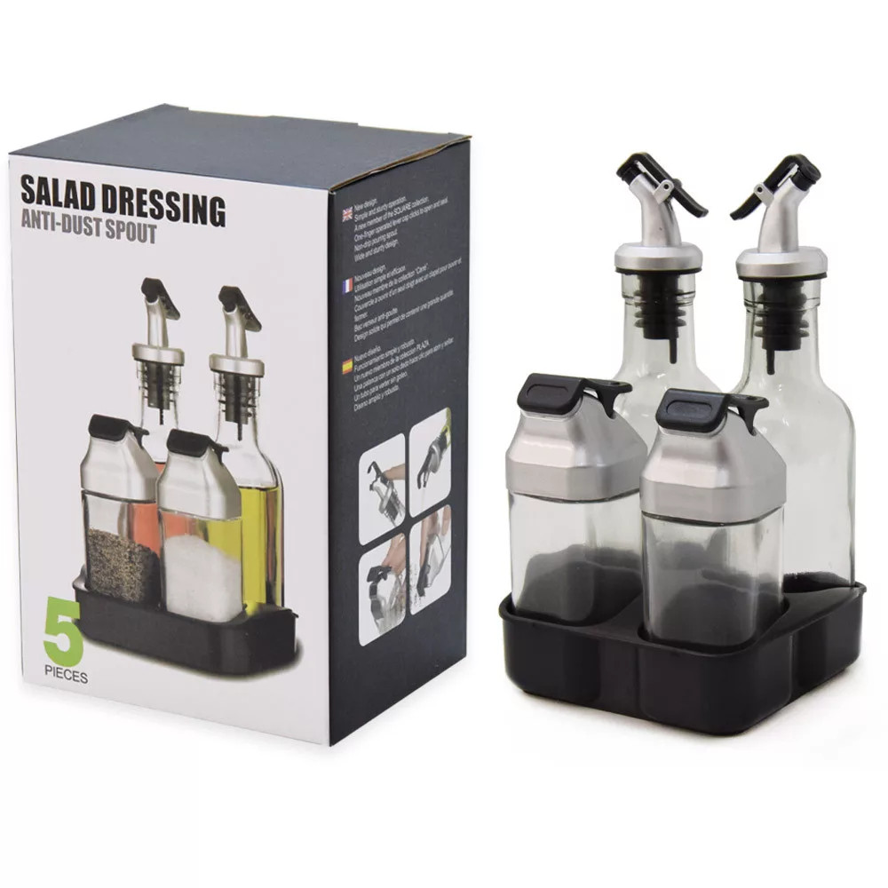 Image of 5 részes konyhai tároló/ olaj, ecet, fűszerek