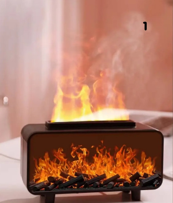 Image of Vintage Tűzhatású Aroma Diffúzor/párásító Fekete