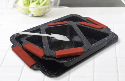 Image of Royalty Line márvány bevonatos tepsi készlet 3 darabos fekete