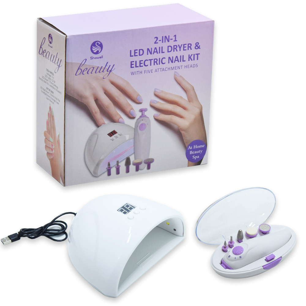 Image of 2IN1 KÖRMÖS LÁMPA ÉS CSISZOLÓ SZETT - MANIKŰR ÉS PEDIKŰR KÉSZÍTÉSÉHEZ